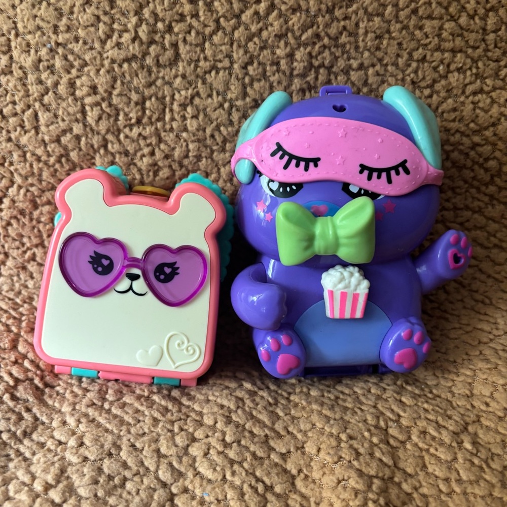 Polly Pocket Toast Compact + Purple Pet Compact Lot Mattel